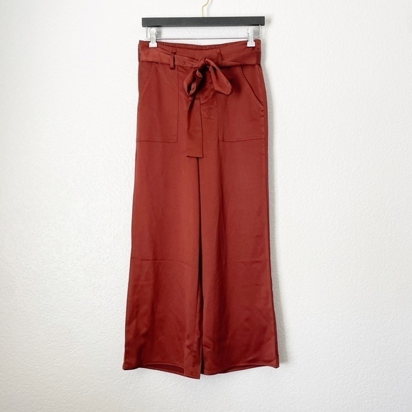 Joie Pants - JOIE Silky Satin Wide Leg Pants and Belt Small